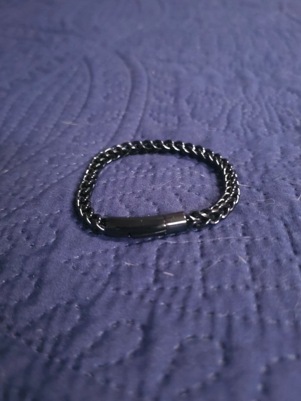 Toggle Clasp Chain Bracelet – Black (8in)